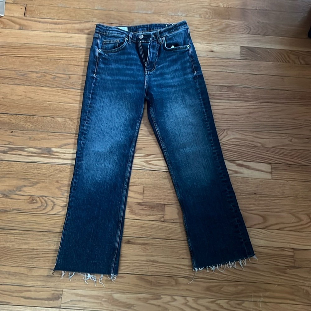 Blue Zara crop flare jeans size 4 - Picture 2 of 4
